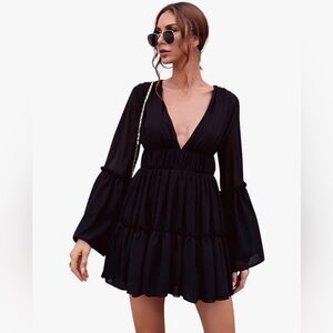 Elegant Black Long Sleeve Dress